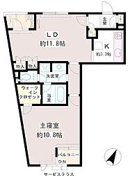 パティオス11番街 1LDKの間取図画像
