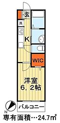 アリュール 1Kの間取図画像