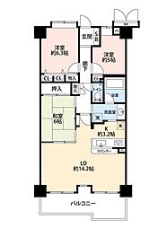 エクレール検見川浜 3LDKの間取図画像