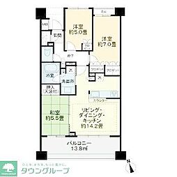 ライオンズ稲毛レジデンス 3LDKの間取図画像