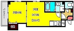 N.adagio幕張 1DKの間取図画像