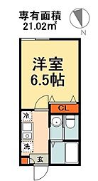 クレストコート幕張 1Kの間取図画像