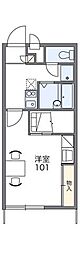 レオパレス昴555B 1Kの間取図画像