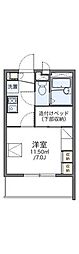 レオパレスおもひで 1Kの間取図画像