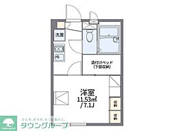 レオパレスエムワン 1Kの間取図画像