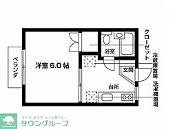 b'CASA船橋日大前re-born 1Kの間取図画像