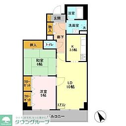 オーシャンビュー弐番館 2LDKの間取図画像