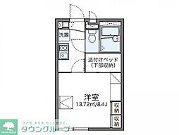 レオパレスファームオイカワ 1Kの間取図画像
