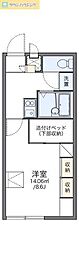 レオパレスシャトーB 1Kの間取図画像