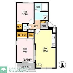 アネシス 2LDKの間取図画像