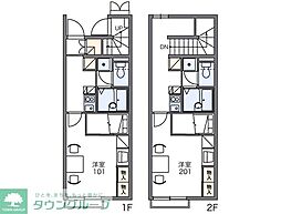 レオパレスみどり3 1Kの間取図画像