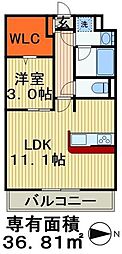 マルベリー千葉寺 1LDKの間取図画像