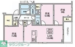 市川市末広2丁目マンション 3LDKの間取図画像