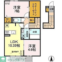 D・ルチア 2LDKの間取図画像
