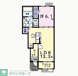 エクセレント アークII 1LDKの間取図画像