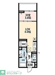 ジェンティーレ・トリヤマV 1LDKの間取図画像