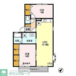 ラフィネF 2LDKの間取図画像