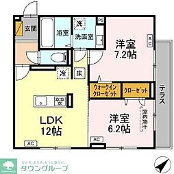 市原市君塚1丁目アパート 2LDKの間取図画像