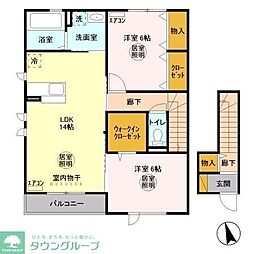 ソフィアコート弐番館 2LDKの間取図画像