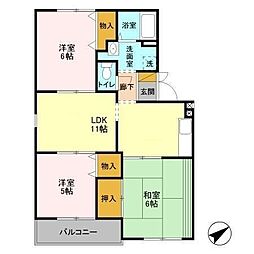 ニュー・トリヴァンベールユアサ 3LDKの間取図画像