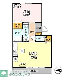サキクサノ郷3 1LDKの間取図画像