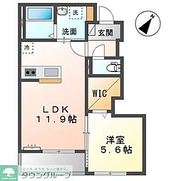 チャコールII番館 1LDKの間取図画像