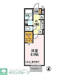 ヴェルデ都町 1Kの間取図画像
