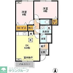 ラプランタンB 2DKの間取図画像