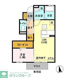 サンアベニュー4 1LDKの間取図画像