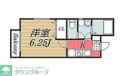 アヴェニール西千葉 1Kの間取図画像