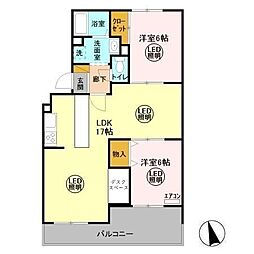 ロイヤルコート 2LDKの間取図画像