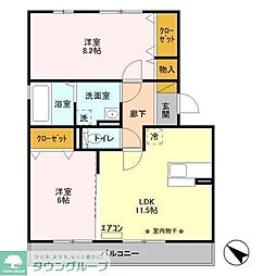 スプリングフォレストA棟 2LDKの間取図画像