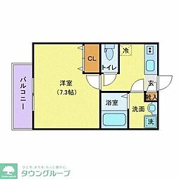 ジーメゾン薬園台 1Kの間取図画像