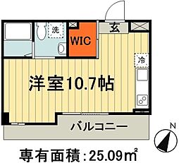 リエス千葉新宿 ワンルームの間取図画像