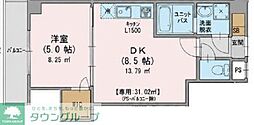 カンファタブル緑が丘 1LDKの間取図画像