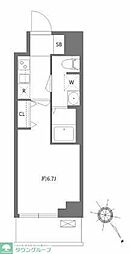 ケーディエックスレジデンス原木中山 1Kの間取図画像