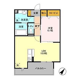 ベラヴィスタ蘇我 1LDKの間取図画像