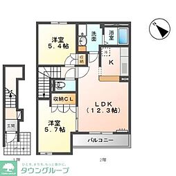 ルナコート 2LDKの間取図画像