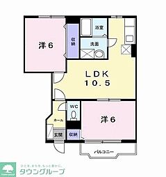 ニューブランパレス2 2LDKの間取図画像