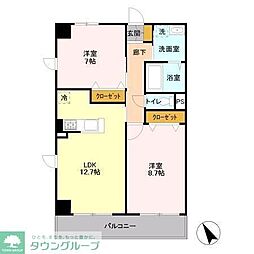 ベルファミーユ高根台2 2LDKの間取図画像