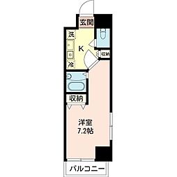エスペランサK2 1Kの間取図画像