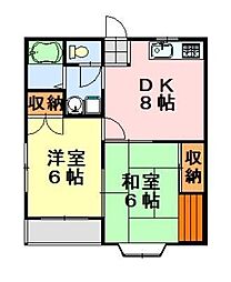 イマイビューハイツ 2DKの間取図画像