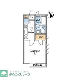 ミーツハオスLicca 1Kの間取図画像