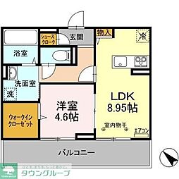 AALII1 1LDKの間取図画像