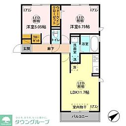アルカディア 2LDKの間取図画像