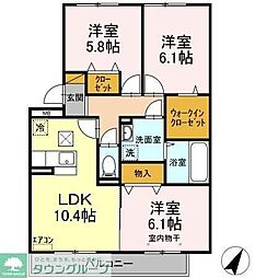 グラマードマレ7-B 3LDKの間取図画像