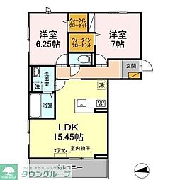 メゾンベースA 2LDKの間取図画像