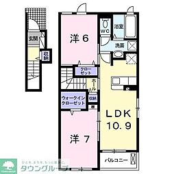 ヴァンヴェール2 2LDKの間取図画像