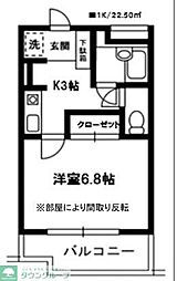 ノブレス幕張本郷 1Kの間取図画像