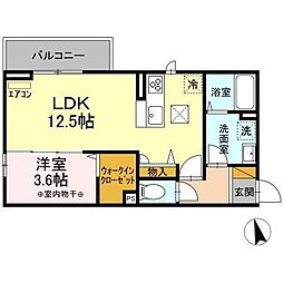 TORISIAYH 1LDKの間取図画像